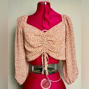 Papaya long sleeve crop top